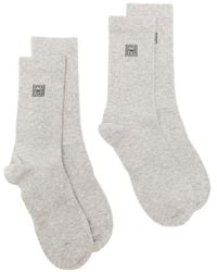 TOTEME - Embroidered Socks (Set Of Two) - Lyst