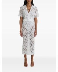 MOOS STUDIO - Affair Belted Floral-Lace Midi Dress - Lyst