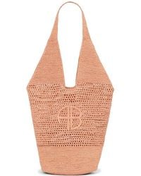 Anine Bing - Leah Logo-Patch Raffia Tote Bag - Lyst