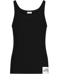 Dolce & Gabbana - Dolce & Gabbana Logo-Patch Cotton Tank Top Clothing - Lyst