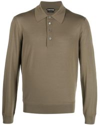 Tom Ford - Piqué Long-sleeve Polo Shirt - Lyst