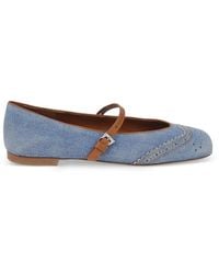 Ermanno Scervino - Brogue-Detail Buckle-Strap Ballet Flats - Lyst