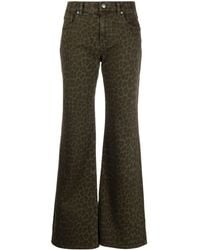 P.A.R.O.S.H. - Leopard-pattern Flared Trousers - Lyst