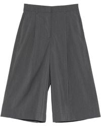 Herno - Wool Polyamide Polyester Pleated Wide-Leg Shorts - Lyst