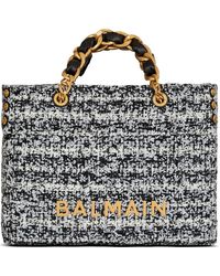 Balmain - 1945 Soft Tweed Tote Bag - Lyst