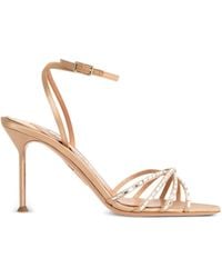 Aquazzura - Crystal-Embellished Slingback Sandals - Lyst