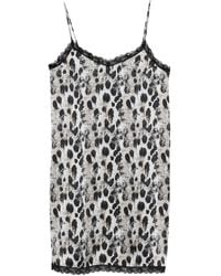 R13 - Lace-Trim Leopard-Print Mini Dress - Lyst
