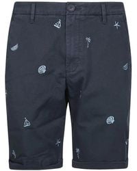 Sun 68 - Embroidered Bermuda Shorts - Lyst