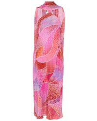 RIXO London - Mouwloze Midi-Jurk Met Patchwork - Lyst