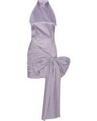 ROTATE BIRGER CHRISTENSEN - Vestido corto con cuello halter y lazo - Lyst