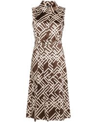 Liu Jo - Geometric-Print Midi Dress - Lyst