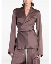 Rick Owens - Wrap-Style Long-Sleeve Blouse - Lyst