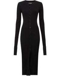 MM6 by Maison Martin Margiela - Midi-Jurk Met Lange Mouwen - Lyst
