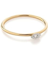 Monica Vinader - 14kt Yellow Gold Diamond Stackable Ring - Lyst
