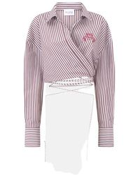 The Attico - Blouse Rayée À Effet Portefeuille - Lyst