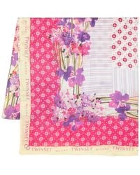 Twinset - Floral-Print Modal Scarf - Lyst