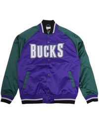 Mitchell & Ness - Playmaker "Logo Bucks" Bomber Jacket - Lyst
