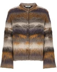 Kangra - Cardigan Rayé À Fini Brossé - Lyst