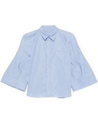 Sacai - Vertical-Stripe Flared-Sleeve Shirt - Lyst