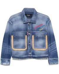 DSquared² - Chaqueta Vaquera Con Flecos - Lyst