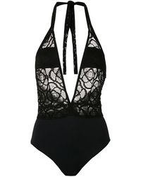 Amir Slama - Lace Panel Swimsuit - Lyst