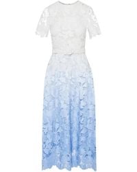 Oscar de la Renta - Ombré Peony Guipure Blouse - Lyst