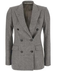 Tagliatore - Herringbone Double-Breasted Blazer - Lyst