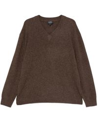 A.P.C. - Trui Met V-Hals - Lyst