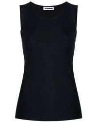 Jil Sander - Sleeveless Stretch Tank Top - Lyst
