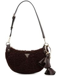 Guess - Katie Schultertasche Aus Bouclé Mit Logoplakette - Lyst