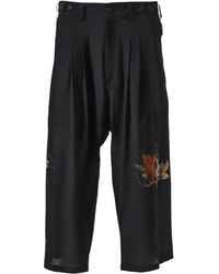 Yohji Yamamoto - Silk Wide-Leg Trousers - Lyst
