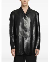 Jil Sander - Button-Up Leather Jacket - Lyst