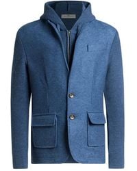 Etro - Wool Jacket With Removable Hood And Bib - Lyst