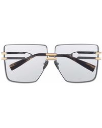BALMAIN EYEWEAR - Oversized Rimless Police-style Sunglasses - Lyst