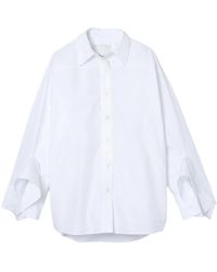 3.1 Phillip Lim - Draped-Cuff Poplin Shirt - Lyst
