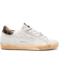 Golden Goose - Super-star Leopard-print Lace-up Sneakers - Lyst