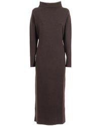 P.A.R.O.S.H. - Turtleneck Midi Dress - Lyst