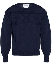 McQueen - Skull-Intarsia Wool Sweater - Lyst