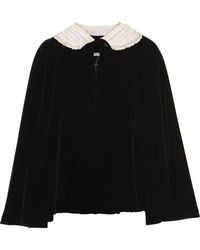 Miu Miu Single-breasted Embellished Cape - Black