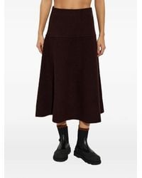 Moncler - Bouclé Wool Blend Midi Skirt - Lyst