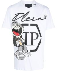 Philipp Plein Cotton Money Man T-shirt in White for Men | Lyst