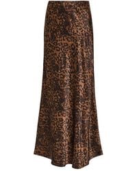 Rails - Romina Leopard-Print Satin Maxi Skirt - Lyst