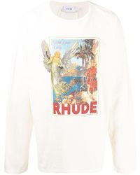 Rhude T-shirt Met Logoprint - Wit