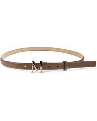 Max Mara - Cinturón De Piel Con Hebilla Y Monograma M - Lyst