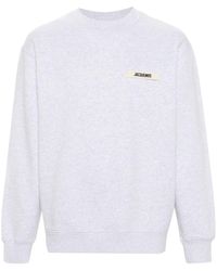 Jacquemus - Felpa le sweatshirt gros grain grigia in cotone - Lyst