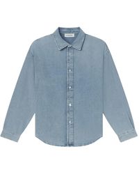 FRAME - Faded-Effect Long-Sleeve Denin Shirt - Lyst