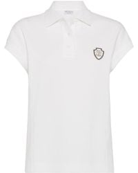 Brunello Cucinelli - Poloshirt Mit Logo-Patch - Lyst