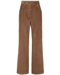 Brunello Cucinelli - Cotton Corduroy Straight Five-Pocket Trousers With Monili - Lyst