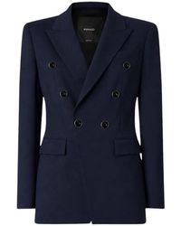 Pinko - Double-Breasted Peak-Lapel Blazer - Lyst