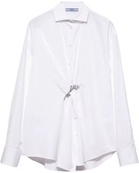 Prada - Witte Poplin Overhemd - Lyst